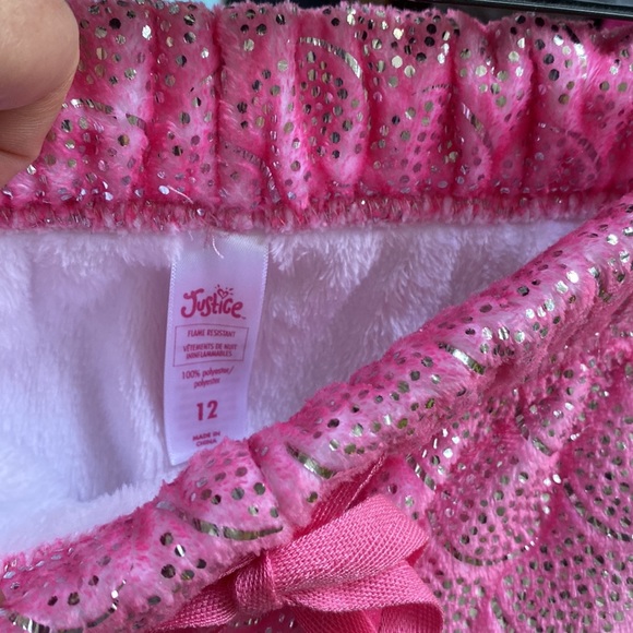 Justice Fleece Pajama Set Mermaid NWOT Pants Size L / Pullover Size XL Pink Blue - Picture 2 of 7